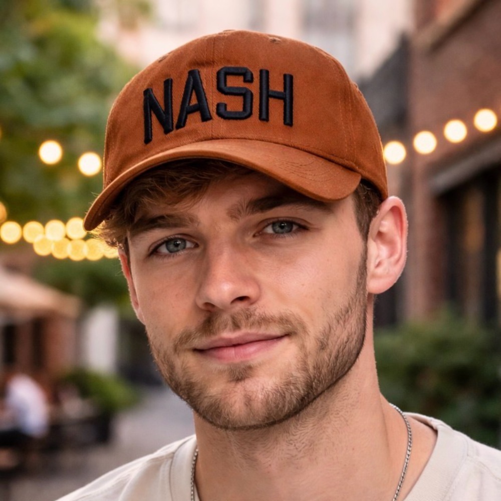 NASH Camel Brown Embroidered Baseball Cap